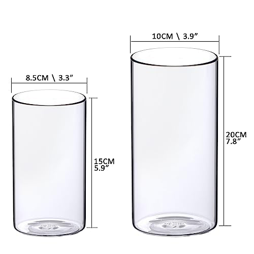 M+L Clear Glass Cylinder Vases Set of 18 - Wedding, Centerpiece, Flower & Candle Holders