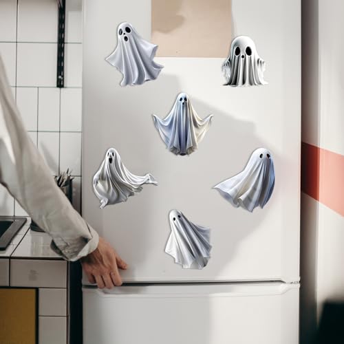 Halloween Fridge Magnets Set - Cute Ghost Refrigerator Decorations, 6 Pcs