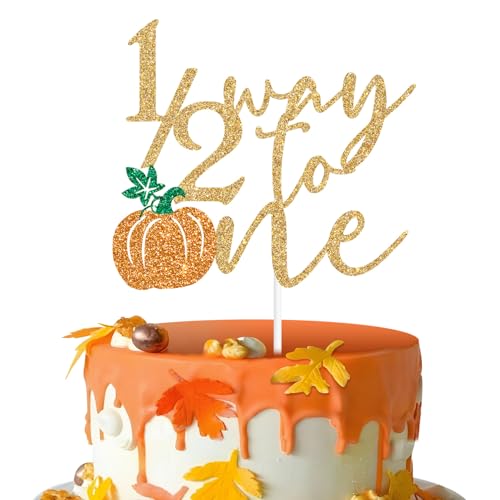 Fall Pumpkin Cake Topper for 6-Month Milestone - Autumn Celebration Decor