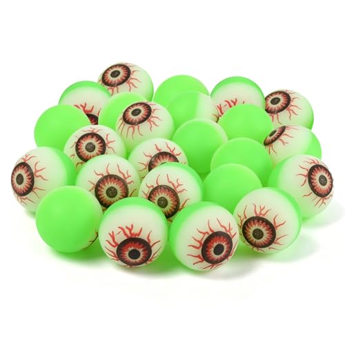 Glow in The Dark Demon Eye Elastic Bouncing Balls 24PCS - Horror Halloween Decor