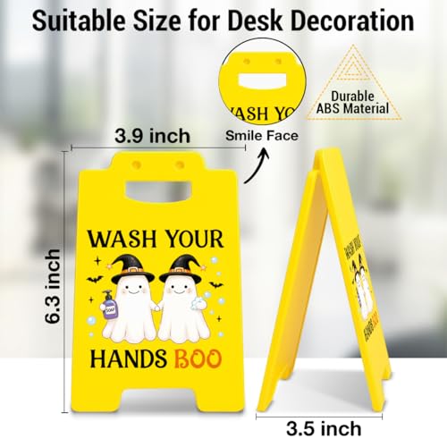 Halloween Decor Funny Ghost Wash Your Hands Sign - Boo Bathroom Sign, Color B