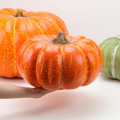Gresorth 11.8 Inch Artificial Large Pumpkin Fake Orange - 1 Pc
