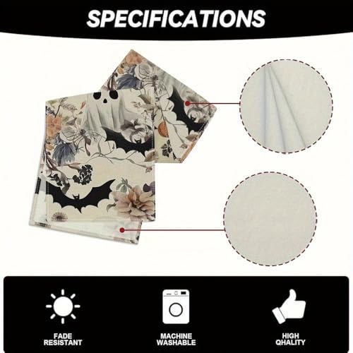 Halloween Ghost Pumpkin Bat Table Runner - Style 01, 13x72 Inch Seasonal Linen Decor