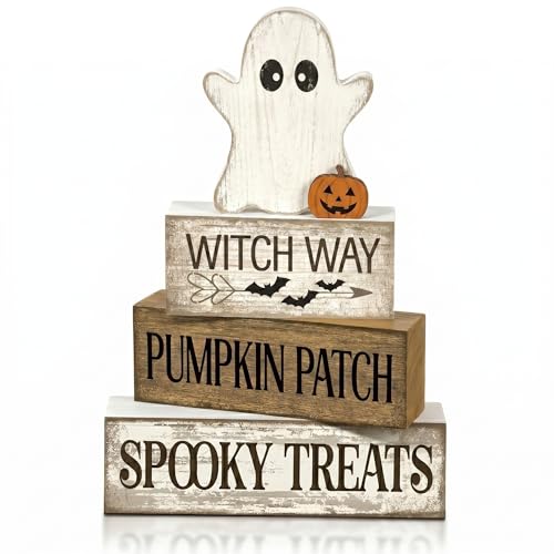 Halloween Ghost Decor Indoor - Witch Variation Farmhouse Tiered Tray Decorations