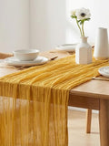 SUNRISING Gold Yellow Cheesecloth Table Runner - 10Ft Rustic Boho Wedding & Party Decor
