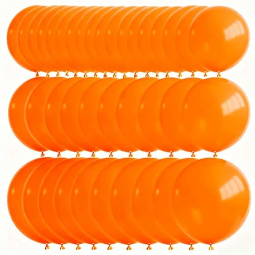 Giant Orange Latex Balloon Kit - 50 Pcs Pool-Safe Party Decorations for Halloween & Events - Includes 18