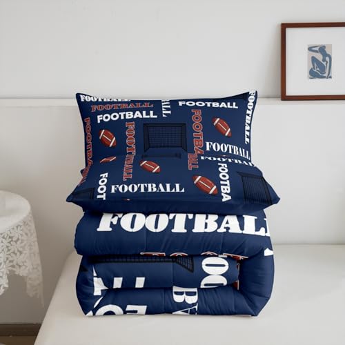 King Size Football Comforter Set - Sports Rugby & American Football Print Bedding for Kids & Teens - Multi 05