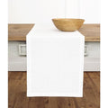 Pure Linen Table Runner White Extra Long 14x156 in - Fete Style, Handcrafted