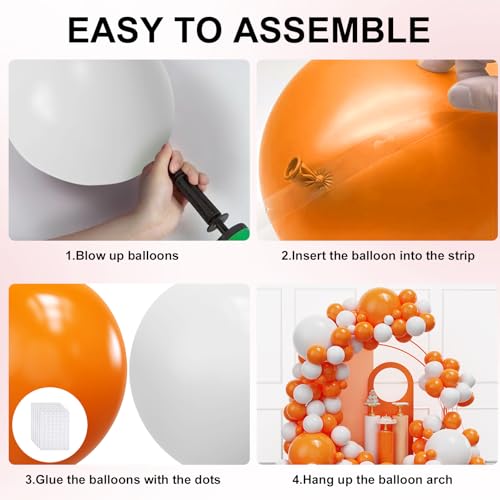 Orange & White Balloon Arch Kit for Halloween & Thanksgiving Party Decorations