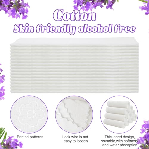 Hot or Cold Moist Cotton Towel Bulk Moist Towelettes Individually Wrapped 8.7" x 8.7",White Towel Services,Refreshment Pre Moistened Towels Lavender Scent for Travel Sport Party Spa Dentist Hotel100
