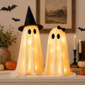 LED Halloween Ghost Decorations 2-Pack Indoor Light Up Ghosts with Soft Polyester