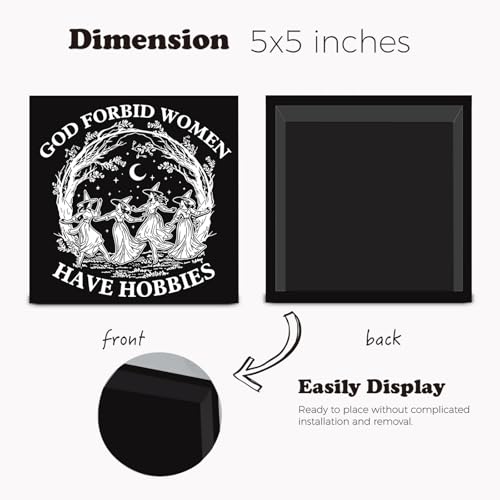 Gothic Witch Decor Wooden Sign - Halloween Witchy Home Office Table Decor