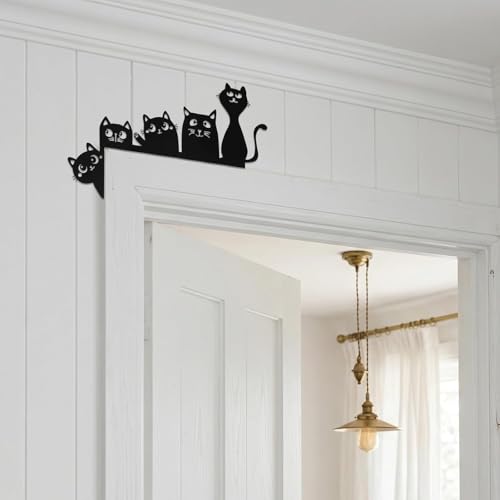 Cats Metal Wall Decor Door Frame - Indoor Outdoor Cat Lover Gift