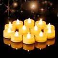 Ivory Battery Operated Tea Lights Candles 12 Pack - Flameless, Safe, Long-Lasting