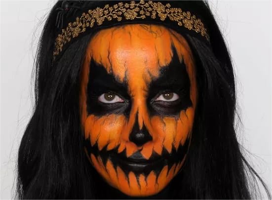Orange Face & Body Paint for Halloween Cosplay - Waterproof and Easy to Remove - Go Ho
