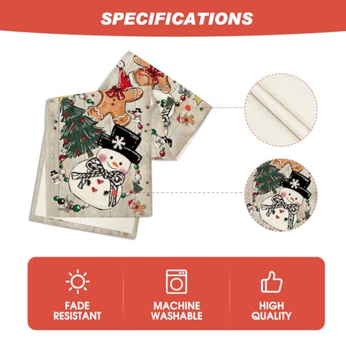 Artoid Mode Snowman Gingerbread Table Runner 13x108 Inch - Home Party Decor