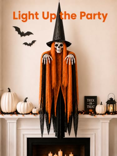 Halloween Hanging Ghost Decorations 3 Pack Spooky Reaper Decor for Indoor Outdoor