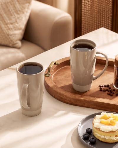 Milkyway Cinnamon Brown Coffee Mug Set of 2 - 20oz Large Ceramic Mugs, Rustic Glaze