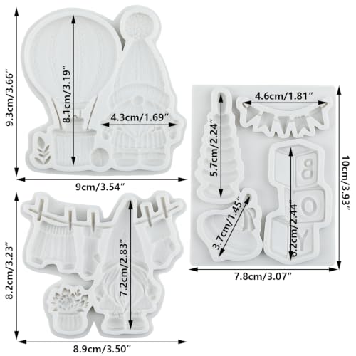 Baby Shower Silicone Gnome Toy Mold Set - Gray | Cake Decorating & Craft Molds