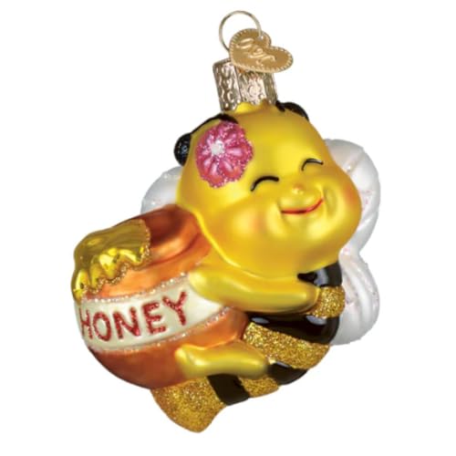 Bee Sweet Glass Blown Christmas Ornament - Handcrafted Holiday Tree Decoration