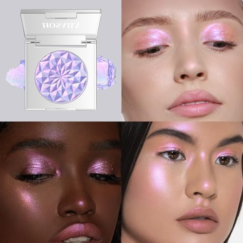 Duochrome Purple Blue Glitter Eyeshadow - Color Shifting Metallic Palette 02