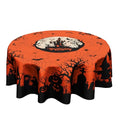Happy Halloween 60-Inch Round Tablecloth - Pumpkin Spiders Ghosts Washable Polyester