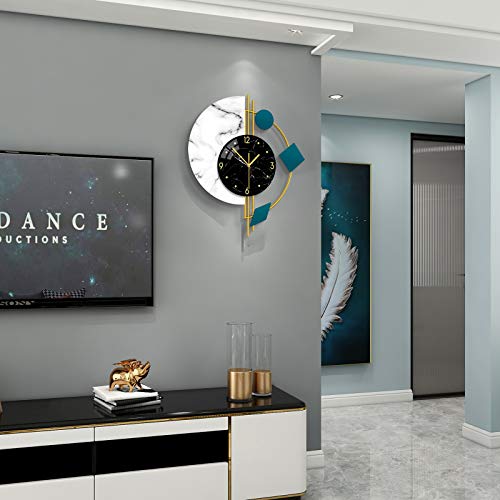 Contemporary Wall Clock - Large Modern Battery Operated Clock for Living Room