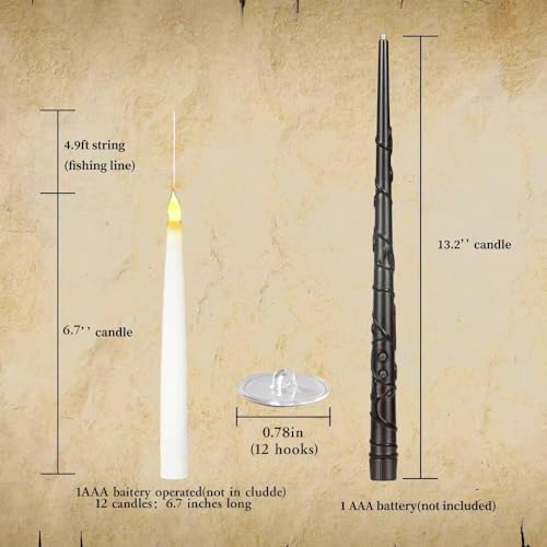 20 Pcs Floating Candles with Remote Wand - Flickering LED Flameless Indoor Decor - White & Remote Control