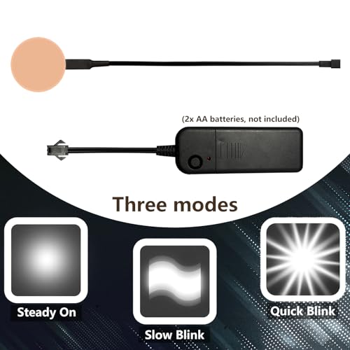White 1.18 Inch LED EL Panel for DIY Costumes, Rave & Halloween Masks - Creative Lighting