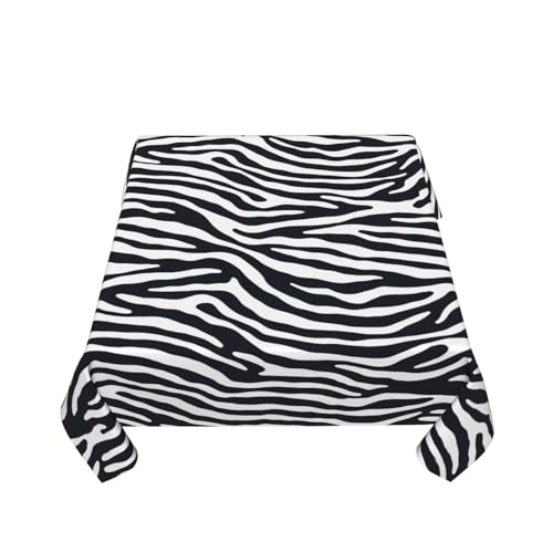 Leopard Zebra Square Tablecloth 60 x 60 Inches Washable Waterproof Decor