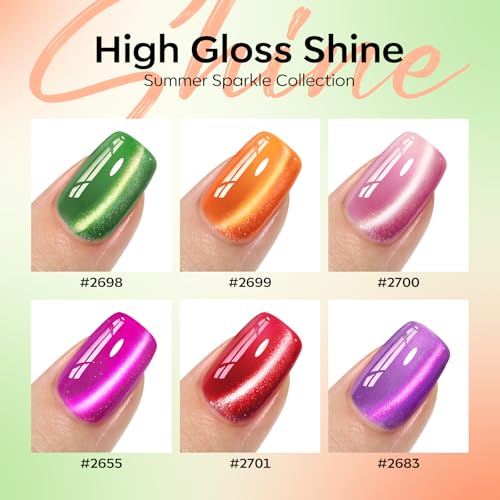 Cat Eye Gel Nail Polish Set - Neon 6 Colors | Modelones A A A2-Fruit Variation