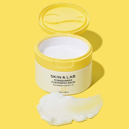 SKIN&LAB] Porebarrier Face Cleansing Balm | Eyelash Extension-Safe Cleanser | Vegan Makeup Remover for Waterproof Makeup | Balm to Oil to Milk | Gentle for | Made in Korea | 3.38 Fl Oz