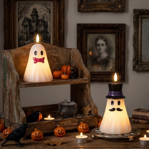 Halloween Decor Flameless Ghost Candles with 6H Timer - Ghost Figure Variation