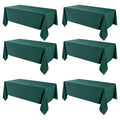 Green Rectangle Tablecloth for 6ft & 8ft Tables - 6 Pack 90x132 Inches