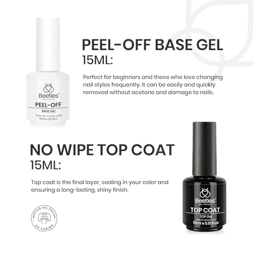 Beetles Peel Off Base & Top Coat Set 15ml - Clear Variation of THIS Listing