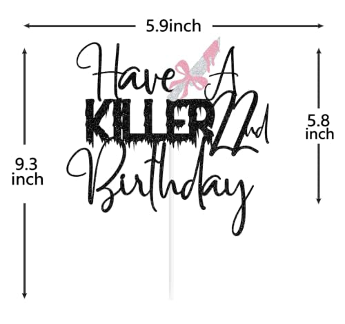 Black Glitter Have A Killer 22nd Birthday Cake Topper - Horror Zombie Party Décor - Black Killer Variation