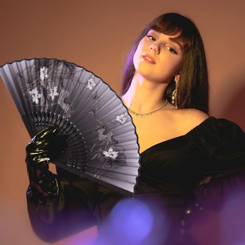 Chinese Folding Hand Fans Set of 20 - Silk & Bamboo Decorative Fans for Women