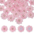Fabric Flowers with Rhinestone Pearls - Light Pink, 30 Pcs for DIY Crafts & Wedding Decor