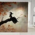 Halloween Gothic Bathtub Shower Curtain with Dark Moon Design - Beige Brown, 72 x 72 Inches