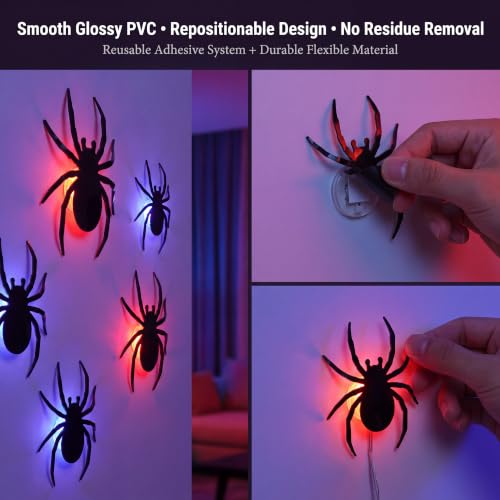 Halloween Spider Wall Decor Set 36 Pcs 3D Creepy Crawling Spiders Indoor Outdoor