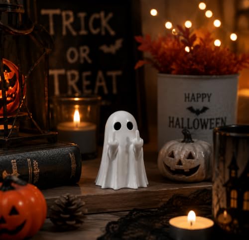 Halloween Ghost Figurine - Resin Spooky Home Decor for Fall & Holiday