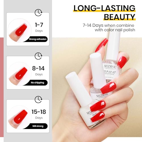 Quick Dry Base and Top Coat Nail Polish Set - Clear, 3 x 7ml Air Drying Fast