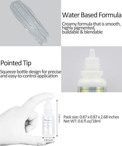 Pearl Silver Face & Body Paint - Water-Based Washable Makeup for Halloween Cosplay