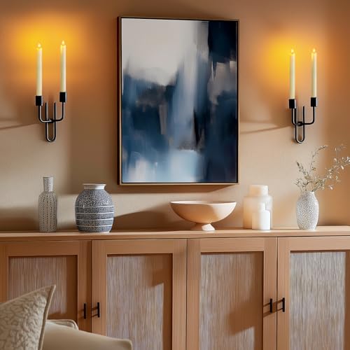 12 Pcs Ivory Flameless Taper Candles with Remote Timer & Dimmer - 9.6 Inch LED Battery Candlesticks for Wedding Home Christmas Decor - Variation: Ivory 12