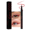 Liquid Eyeliner Pen - Red Glitter Shimmer Waterproof Eye Makeup - Pack of 1 - Variation 09#