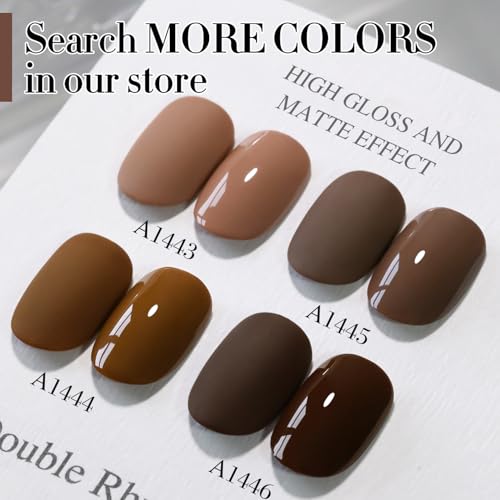 Gray Brown Double Rhythm 15ML Gel Nail Polish - Same Color, Soak Off, Long-Lasting, Salons & DIY