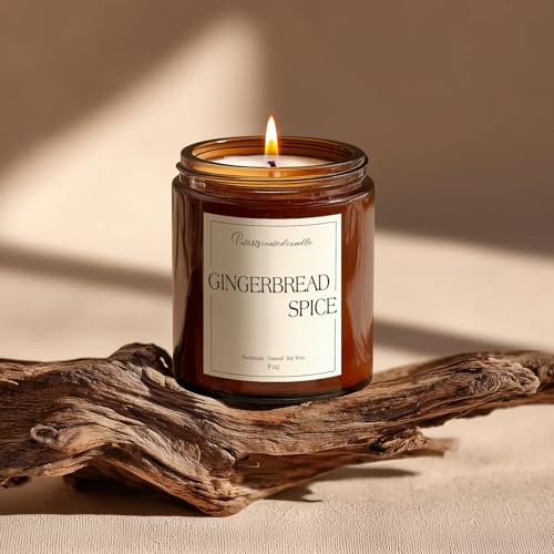Gingerbread Spice Candle - 9oz Scented Soy Candle for Home Aromatherapy - Putart