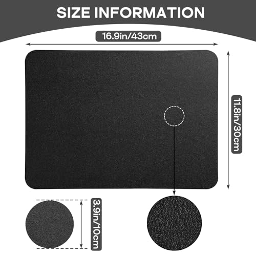 Black Vinyl Placemats Set of 6 - Waterproof & Heat Resistant Faux Leather