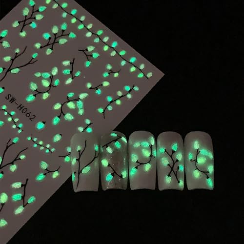 Christmas Nail Stickers 07 - 3D Glow in The Dark Light Strips & Star Decals