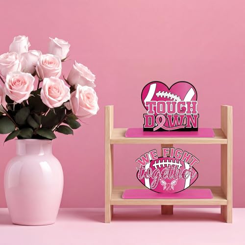 Pink Football Breast Cancer Awareness Table Decorations - 6 Pcs